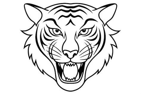 Premium Vector An Angry Tiger With The Mouth Open