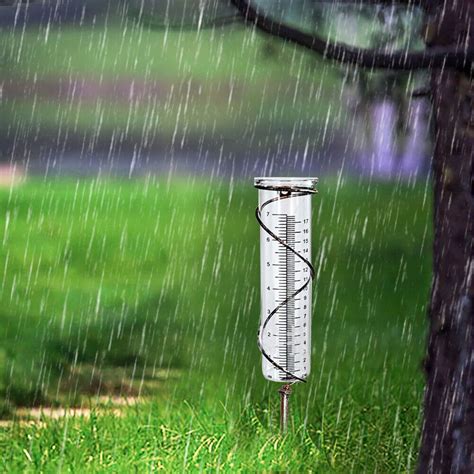 Glass Spiral Rain Gauge Easy Read For Measuring Simple Operation Garden