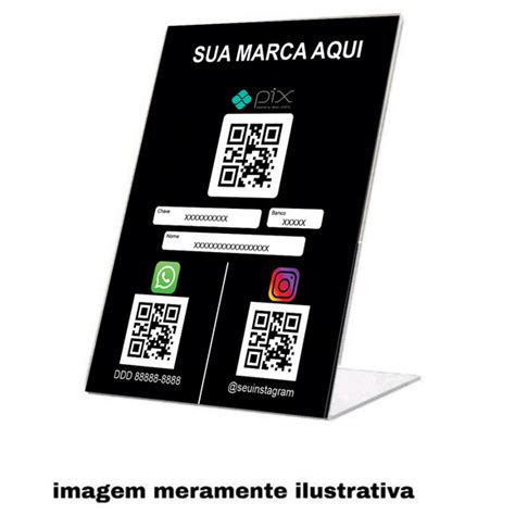 Placa Qr Code Pix Instagram E Whatsapp X Em Pvc Mm Elo