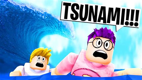 Can We Survive A GIANT TSUNAMI In ROBLOX NATURAL DISASTER SURVIVAL