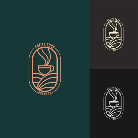 Simple minimalist logo template for coffee shops. with line art, clean ...