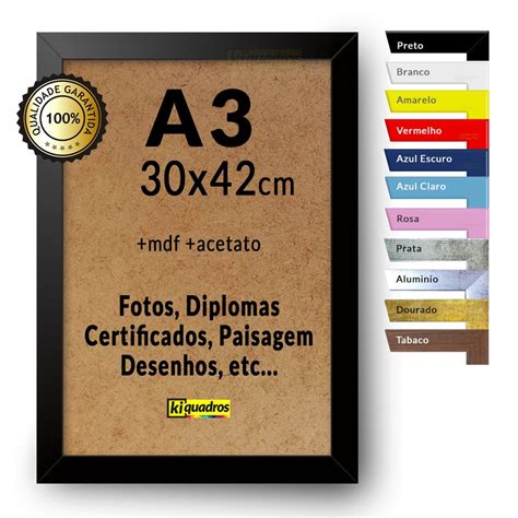 Quadro Moldura A3 30x42 Certificado Poster Melhor Qualidade Escorrega