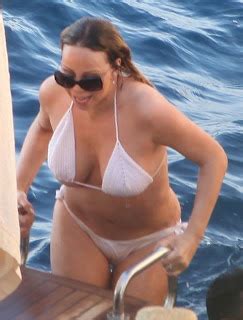 Softly Temperature Mariah Carey Wears White Bikini At The Boat In Italy