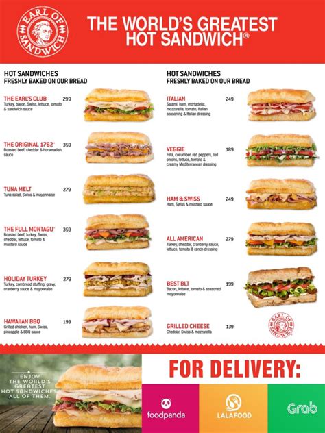 Earl of Sandwich Menu Prices Philippines January 2025 Updated