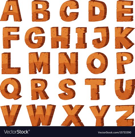 Font Design For English Alphabets With Rock Vector Image