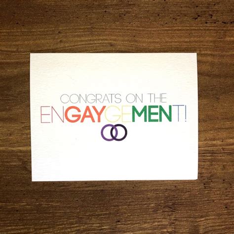 Gay Engagement Card Engagement Cards Gay Engagement T Etsy