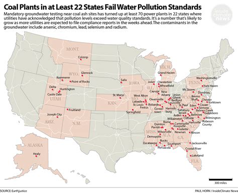 Map: Coal Plants in at least 22 States Fail Water Pollution Standards ...