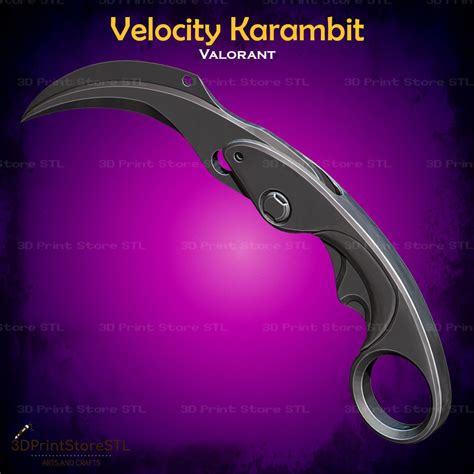 Velocity Karambit Cosplay Valorant Stl File D Model D Printable