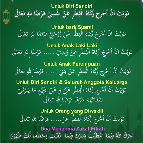 Doa Zakat Fitrah Untuk Diri Sendiri Dan Keluarga Latin Simak Niat Serta