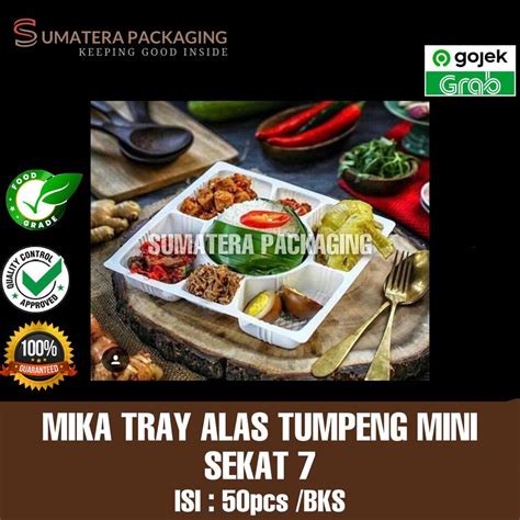 Jual Mika Tray Alas Tumpeng Mini Sekat 7 Alas Kotak Sekat Nasi Isi 50