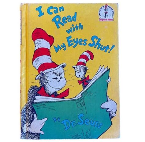 Vintage Dr Seuss I Can Read With My Eyes Shut 1978 First Print