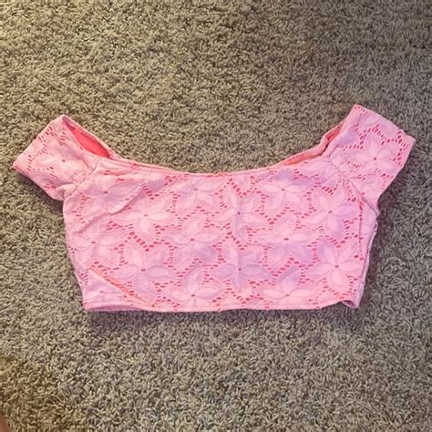 Victorias Secret Swim Victorias Secret Cropped Swim Top Peach Pink