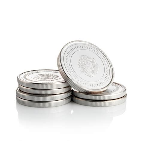 Premium AI Image Several Silver Coins Stacked On Top Of Each Other On