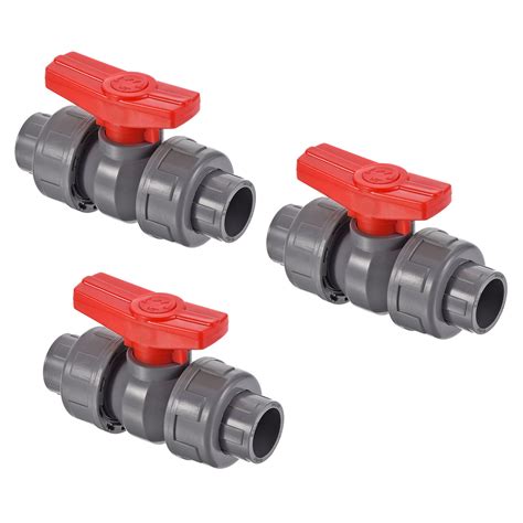 Uxcell Mm Id Double Union Ball Valve Pack Pvc Socket Type Shut Off