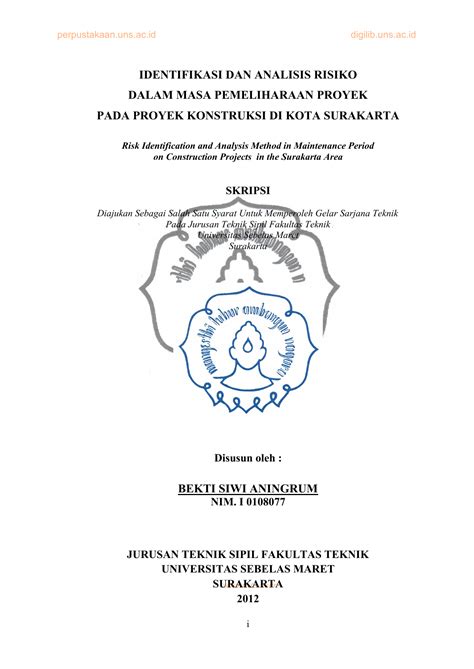 Judul Skripsi Teknik Sipil Manajemen Konstruksi My Skripsi