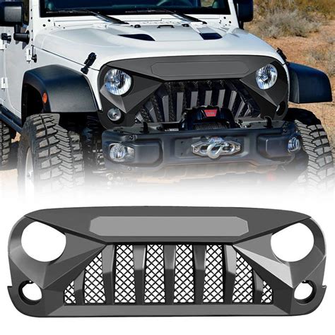 Buy American 4wheel Front Grill Matte Black Grid Grille For 2007 2018 Jeep Wrangler Rubicon