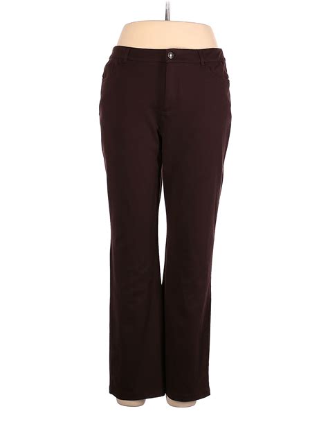 Croft And Barrow Solid Brown Casual Pants Size 12 57 Off Thredup