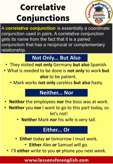 Correlative Conjunctions In English Lessons For English