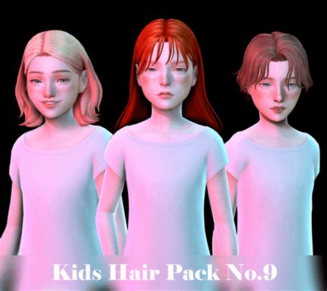 Kids Hair Pack No9 Sunivaa In 2024 Kids Hairstyles Sims 4