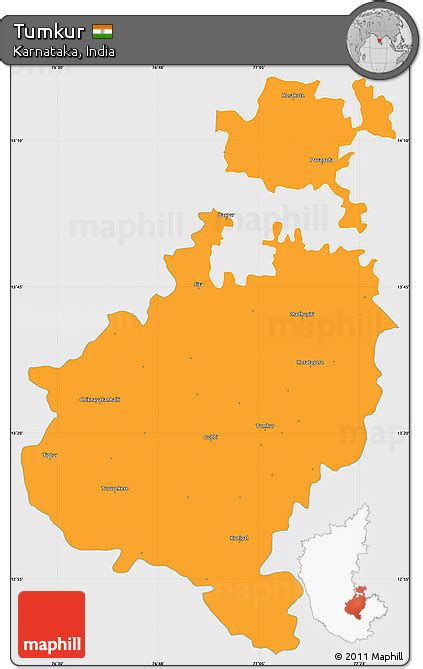 Free Political Simple Map Of Tumkur Single Color Outside