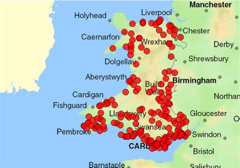 Castles Of Wales Map