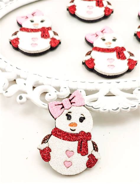 Snowman Feltie Glitter Feltie Hair Bow Felties Christmas Etsy