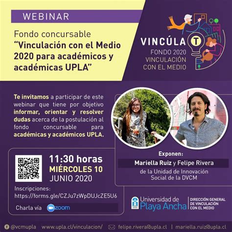 10 de junio WEBINAR Fondo concursable Vinculación con el Medio para