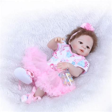 NPK Bebe Reborn Fair Skin Girl With Curly Hair Dolls 23 Inch Handmade