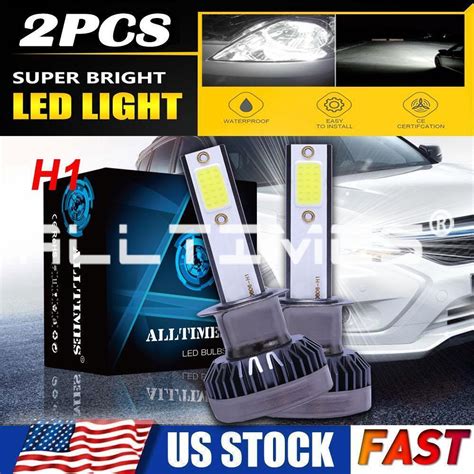 ALLTIMES H1 LED Headlight Bulbs Conversion High Low Beam Lamp 6500K