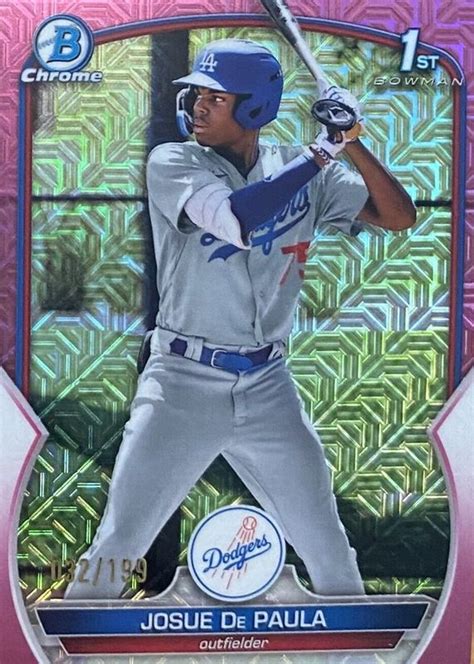 Josue De Paula 2023 Bowman Mega Box BCP 111 Chrome Prospects Pink