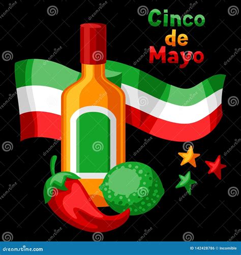 Tarjeta De Felicitaci N De Cinco De Mayo Del Mexicano Ilustraci N Del