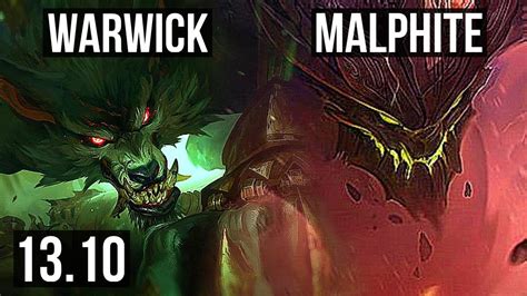 WARWICK Vs MALPH TOP 900 Games 4 1 3 900K Mastery KR Master