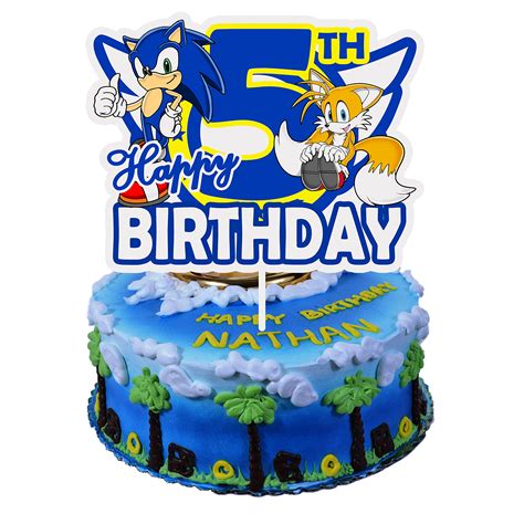 Buy Sonic Birthday Cake Topper Blue Hedgehog Happy Th Birthday Cake