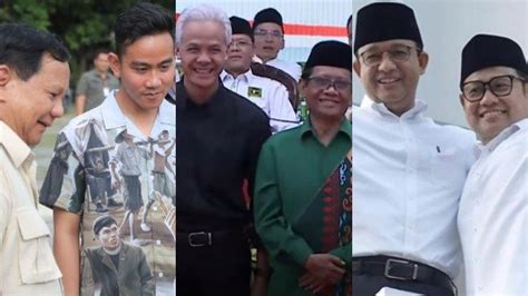 Adu Kuat Hasil Survei Capres Cawapres 2024 Prabowo Gibran Ganjar