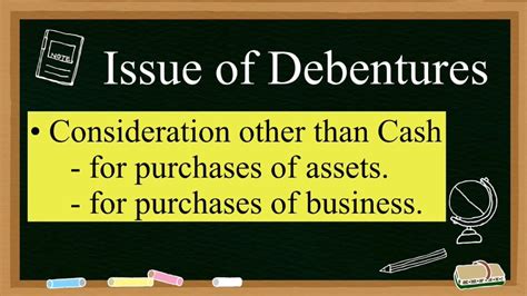 Issue Of Debentures Consideration Other Than Cash Class Th Account