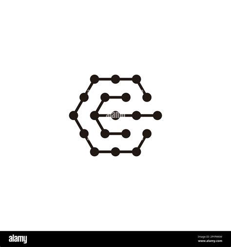 Letter C And E Hexagon Molecules Geometric Symbol Simple Logo Vector