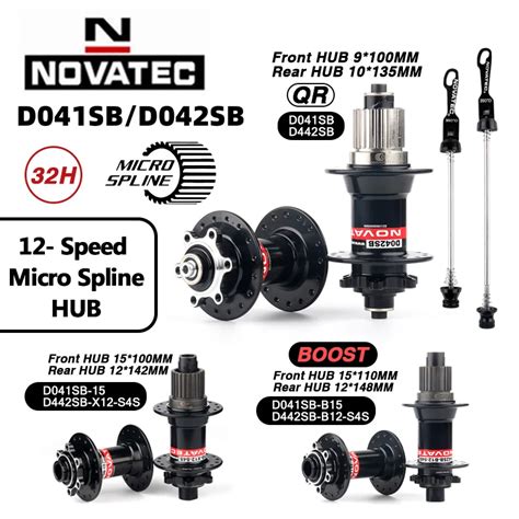 Novatec Mtb Hubs D041 D442SB 12V K7 Micro Spline Cube 32Holes 10x135