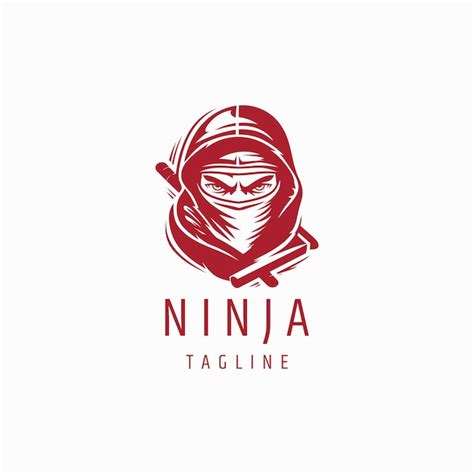 Vektorillustration Des Ninja Logo Designs Premium Vektor