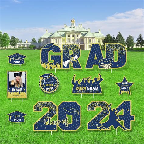 10 Pcs Diy Graduation Yard Sign Class Of 2024 Personalized