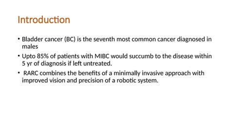 Journal Analysis Of Robot Assisted Radical Cystectomy Pptx Free Download