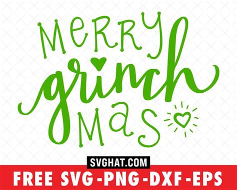 Merry Grinhmas Svg File With The Text Free Svg Png Dxf