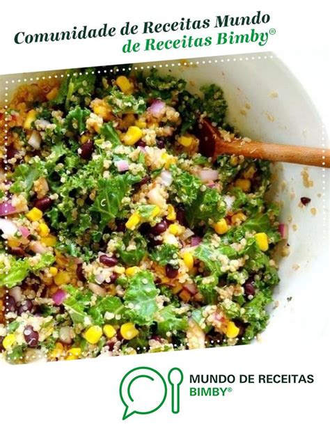 Salada de Quinoa Couve Kale e Feijão Preto Receita Receitas Couve