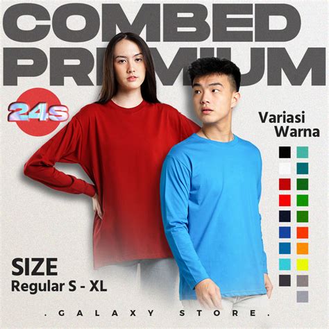 Jual Kaos Polos Lengan Panjang Cotton Combed 24s Premium Lengan Panjang