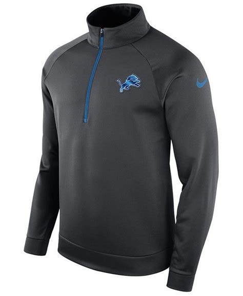 Nike Mens Detroit Lions Lightweight Therma Quarter Zip Pullover Macys