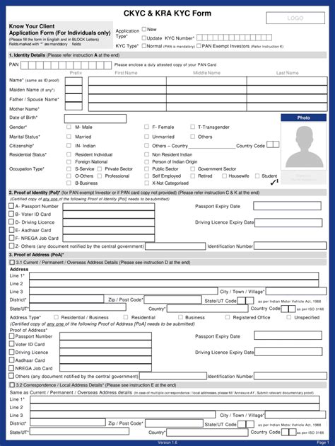 Fillable Online 23 Printable Ckyc Form Templates Fillable Samples In