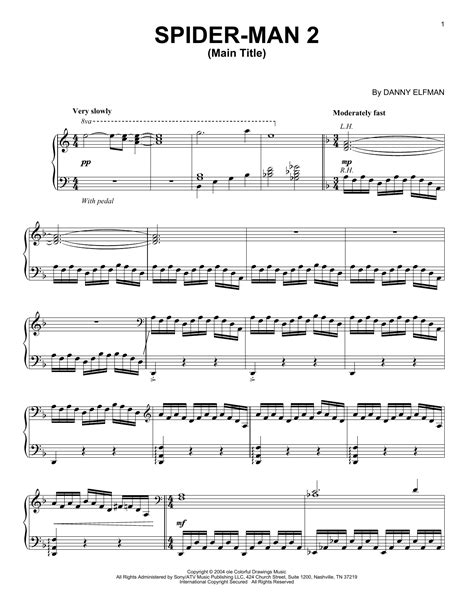 Download Danny Elfman "Spider-Man 2" Sheet Music for Piano Solo ...