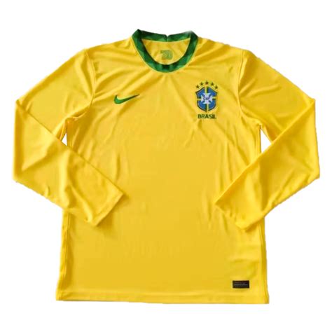 Brazil Home Long Sleeve Soccer Jersey 2021 Gogoalshop