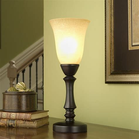 Allen Roth 16 In Bronze Touch Onoff Indoor Table Lamp With Glass