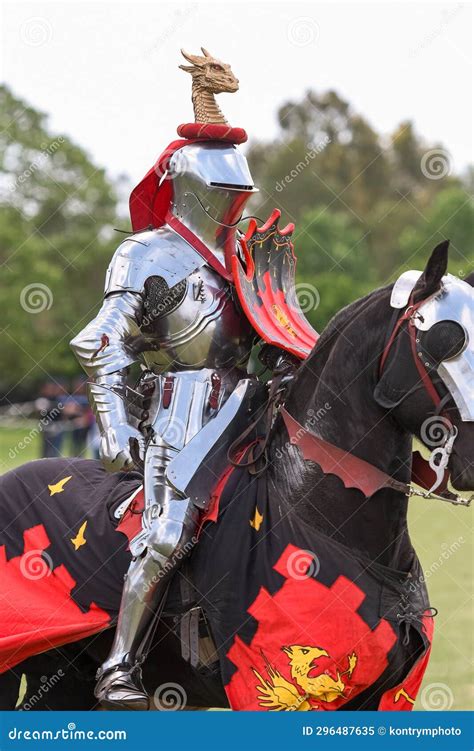 Knight Jousting Medieval Knights During A Jousting Tournament