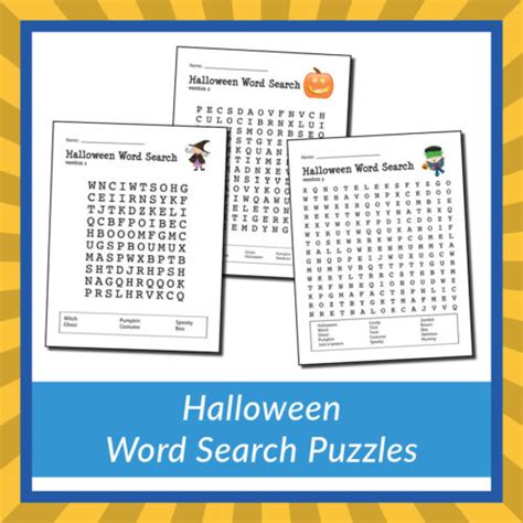 Halloween Word Search Puzzles - Gift of Curiosity